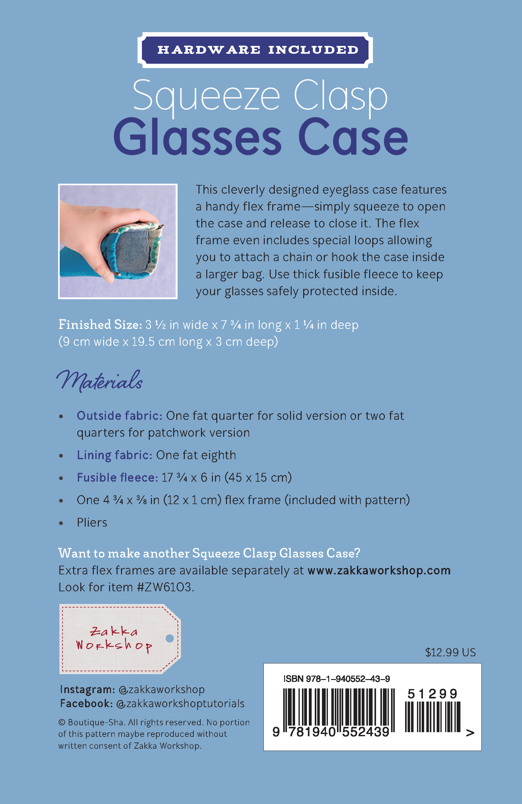 ZW2439 | Squeeze Clasp Glasses Case — Zakka Workshop Retail